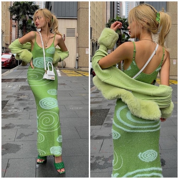 House of Sunny Dresses & Skirts - HOUSE OF SUNNY The Galaxy Hockney Dress - Grass Green